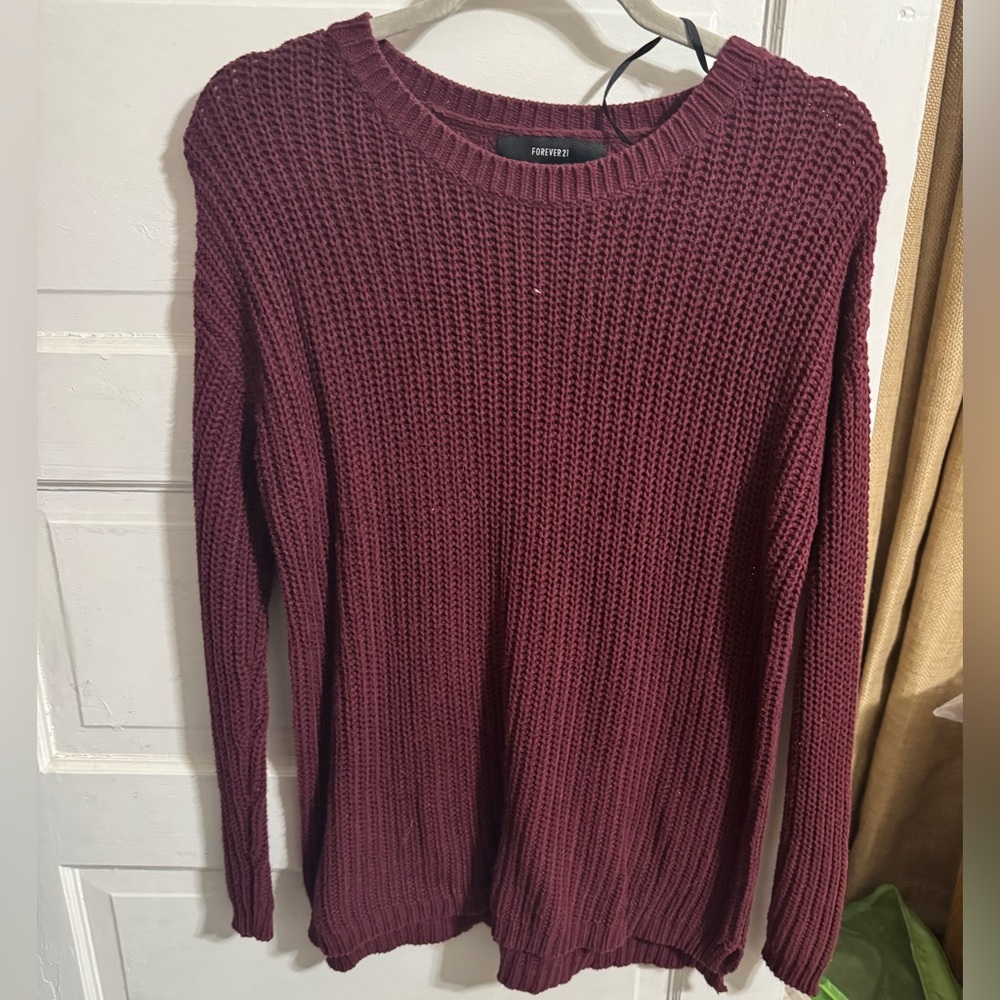 Forever 21 Deep Red Knit Pullover